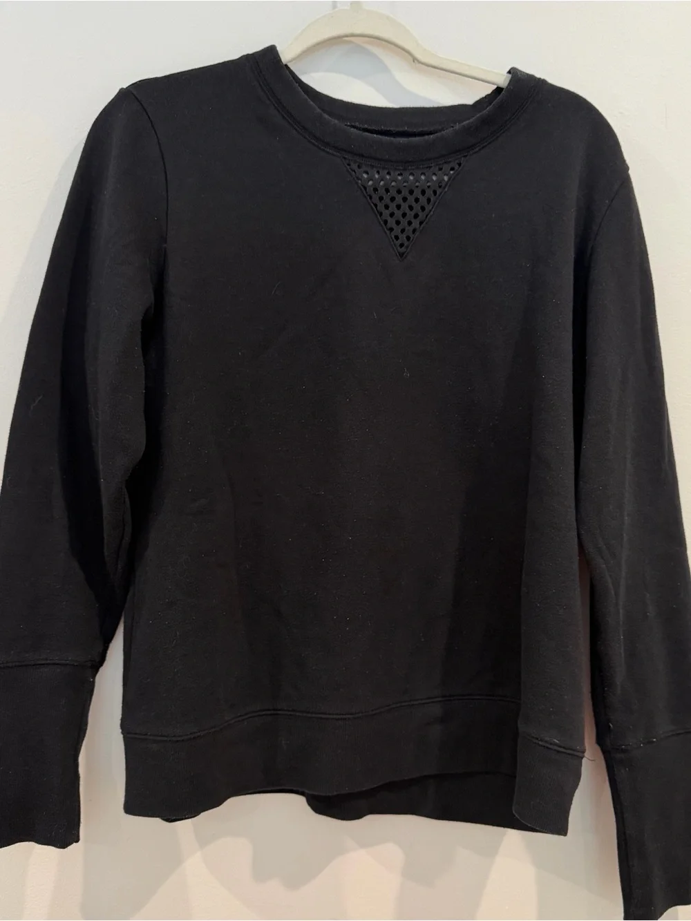 Alo Yoga Black Sweatshirt Crewneck with Mesh Athleisure